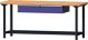 Werkbank B2000xT700xH840mm Buche massiv grau/taubenblau,NCS 2 Schubl.TECWERK