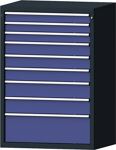 Schubladenschrank H1300xB910xT675mm grau/taubenblau NCS 9 Schubl.Vollaus.TECWERK