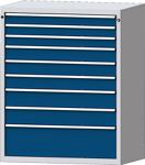 Schubladenschrank H1300xB1060xT675mm lichtgrau/blau 9 Schubl.Vollauszug TECWERK