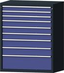 Schubladenschrank H1300xB1060xT675mm grau/taubenblau NCS 9 Schubl.TECWERK