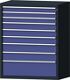 Schubladenschrank H1300xB1060xT675mm grau/taubenblau NCS 9 Schubl.TECWERK