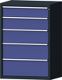 Schubladenschrank H1300xB910xT675mm grau/taubenblau NCS 5 Schubl. TECWERK
