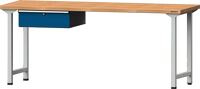 Werkbank B2000xT700xH840mm Buche massiv lichtgrau/blau 1 Schubl.TECWERK