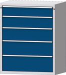 Werkbank B2000xT700xH840mm Buche massiv grau/taubenblau,NCS 1 Schubl.TECWERK