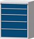 Werkbank B2000xT700xH840mm Buche massiv grau/taubenblau,NCS 1 Schubl.TECWERK