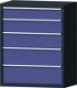 Schubladenschrank H1300xB1060xT675mm grau/taubenblau NCS 5 Schubl. TECWERK
