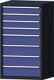 Schubladenschrank H1300xB760xT675mm grau/taubenblau NCS 8 Schubl. TECWERK
