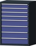 Schubladenschrank H1300xB910xT675mm grau/taubenblau NCS 8 Schubl.TECWERK