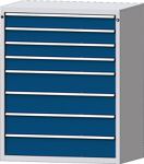 Schubladenschrank H1300xB1060xT675mm lichtgrau/blau 8 Schubl.Vollauszug TECWERK