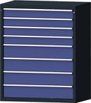 Schubladenschrank H1300xB1060xT675mm grau/taubenblau NCS 8 Schubl.TECWERK