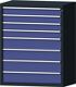 Schubladenschrank H1300xB1060xT675mm grau/taubenblau NCS 8 Schubl.TECWERK