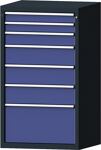 Schubladenschrank H1300xB760xT675mm grau/taubenblau NCS 7 Schubl.TECWERK