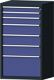 Schubladenschrank H1300xB760xT675mm grau/taubenblau NCS 7 Schubl.TECWERK