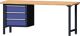 Werkbank B2000xT700xH840mm Buche massiv grau/taubenblau,NCS 3Schubl.TECWERK