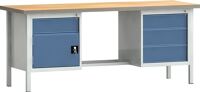 Schubladenschrank H1300xB1060xT675mm grau/taubenblau NCS 7 Schubl.TECWERK