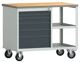 Werkbank B2000xT700xH840mm Buche massiv grau/taubenblau,NCS 4Schubl.TECWERK