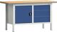 Werkbank B1500xT700xH840mm Buche grau/blau 1Schubl.1Tür m.Standcontainer TW