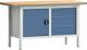Werkbank B1500xT700xH840mm Buche grau/blau NCS 1Schubl.1Tür m.Standcontainer TW