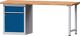 Werkbank B2000xT700xH840mm Buche grau/blau 1Schubl.1Tür m.Standcontainer TECWERK