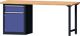Werkbank B2000xT700xH840mm Buche grau/blau NCS 1Schubl.1Tür m.Standcontainer TW