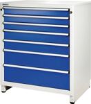 Werkbank B2000xT700xH840mm Buche lichtgrau/blau 4Schubl.m.Standcontainer TECWERK