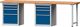 Werkbank B2800xT700xH840mm Buche massiv lichtgrau/blau 6Schubl.2TürenTECWERK