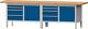 Werkbank B2800xT700xH890mm Buche massiv lichtgrau/blau 8Schubl.2Türen TECWERK