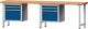 Werkbank B2800xT700xH840mm Buche massiv lichtgrau/blau 4Schubl.2Türen TECWERK