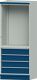 Montagewerkbank Buche B1270xT700xH840mm fahrb.blau NCS/grau 50mm 4Schubl.TW
