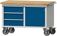 Werkstattwagen H840xB1350xT700mm grau/blau Anz.Schubl.xH 3x170,1 Tür 510mm TW