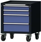 Schubladenschrank H755xB625xT640mm grau/taubenblau NCS 4 Schubl.TECWERK