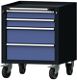 Schubladenschrank H755xB625xT640mm grau/taubenblau NCS 4 Schubl.TECWERK