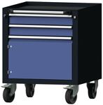 Schubladenschrank H755xB625xT640mm grau/taubenblau NCS 2 Schubl.Vollaus.1 Tür TW