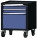 Schubladenschrank H755xB625xT640mm grau/taubenblau NCS 2 Schubl.Vollaus.1 Tür TW