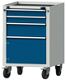 Schubladenschrank H930xB625xT640mm grau/blau 3 Schubl.Vollauszug1 Tür TECWERK