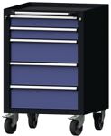Schubladenschrank H930xB625xT640mm grau/taubenblau NCS 5 Schubl.TECWERK