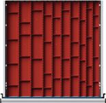 Schubladenunterteilungsmaterial Front-H.60mm 30 Muldenplatten f.Schrank-B.760mm