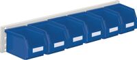 Sichtlagerkastenset H140xB920xT250mm Stahlblech/Polyethylen Ku.-besch.blau