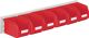 Sichtlagerkastenset H140xB920xT250mm Stahlblech/Polyethylen Ku.-besch.rot