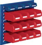 Sichtlagerkastenset H450xB500xT250mm Stahlblech/PE Ku.-beschichtung blau+rot