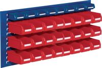 Sichtlagerkastenset H450xB1000xT250mm Stahlblech/PE Ku.-beschichtung blau+rot