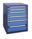 Schubladenschrank H1000xB1005xT695mm taubenblau NCS/hellblau 6Schubl.Vollauszug