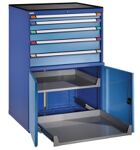 Maschinenschrank H1417xB1005xT724mm 5Schubl.hellblau NCS/taubenblau NCS