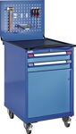 Schubladenschrank H992xB605xT695mm taubenblau NCS/hellblau NCS 2 Schubl.fahrbar