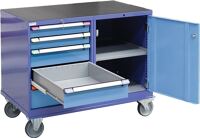 Schubladenschrank, NW-Nr.: 9140429109 H1030xB1210xT695mm, taubenblau NCS/hellblau NCS 1060 R 70B 5, Schubl.fahrbar  