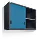 Werkzeug-Hängeschrank Vollblech,1 BD H800xB1000xT300mm taubenblauNCS/hellblauNCS