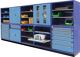 Schranksystem H2100xB1005xT695mm lichtgrau/lichtblau 2 Fbd.7 Schubl.
