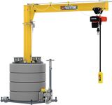 Schwenkkran Ber.360Grad Trgf.125kg A.3000mm m.E-Zug u.Rollfahrwerk Hubh.2067mm