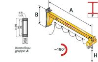 Wandschwenkkran o.E-Zug Trgf.250kg Auslad.4000mm 180Grad