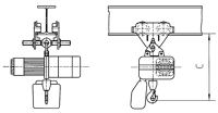 Elektrokettenzug Trgf.250kg Hub/Feinhub/min 8/2m m.Handfahrwerk FEM Gruppe 2m